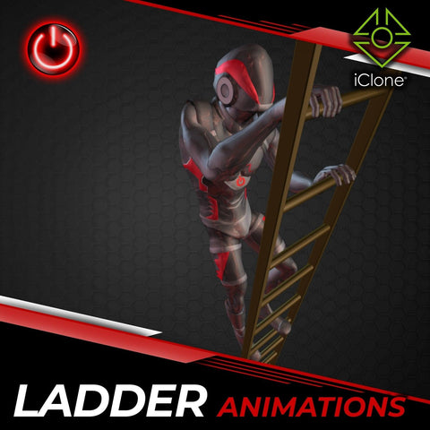 Preview frame 5: descending ladder cycle facing in — MCO ladder climb mocap pack