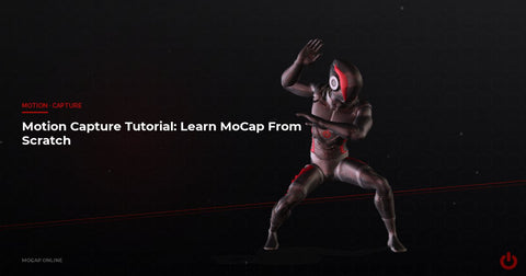 Motion capture tutorial: MCO robot character on dark atmospheric cinematic background