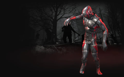 Zombie MotusMan shambling through a dark forest
