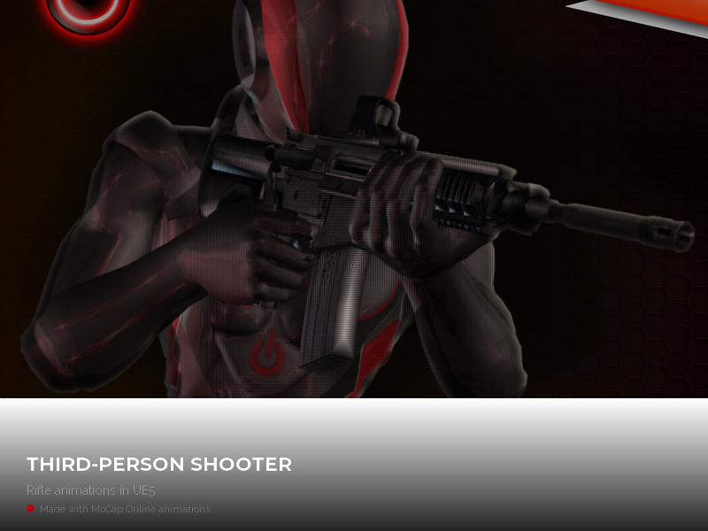 Third-person shooter with Rifle Pack animations